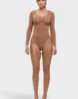 Marcella - Naadloze Lange Mouw Body met String, Borstondersteuning & Buikcontrole - Bella Fit™