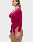 Marcella - Naadloze Lange Mouw Body met String, Borstondersteuning & Buikcontrole - Bella Fit™