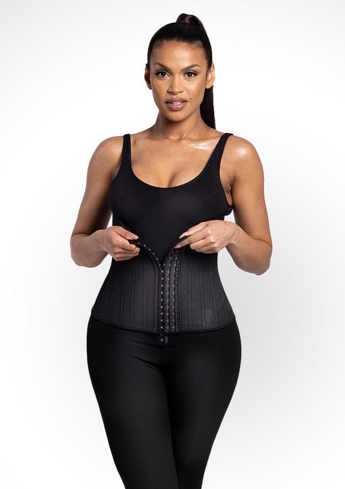 Jasmine - Waist Trainer - Latex Corset Met Haakjes - 25 Stalen Baleinen - Bella Fit™