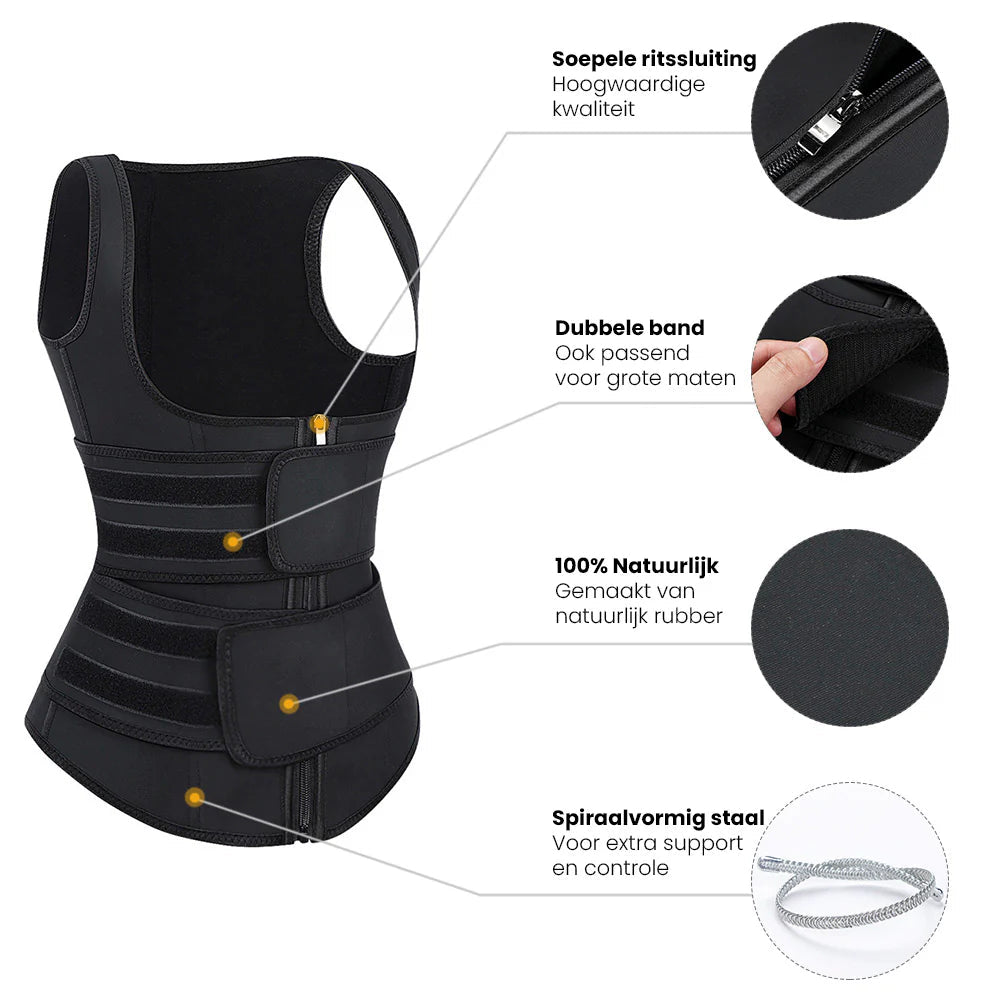 Grace - Waist Trainer - Anti zij en Rugvet - 7 Stalen Baleinen - Bella Fit™