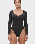 Maya – Sculpt Knit Muse Naadloze Rib Contour Bodysuit - Bella Fit™