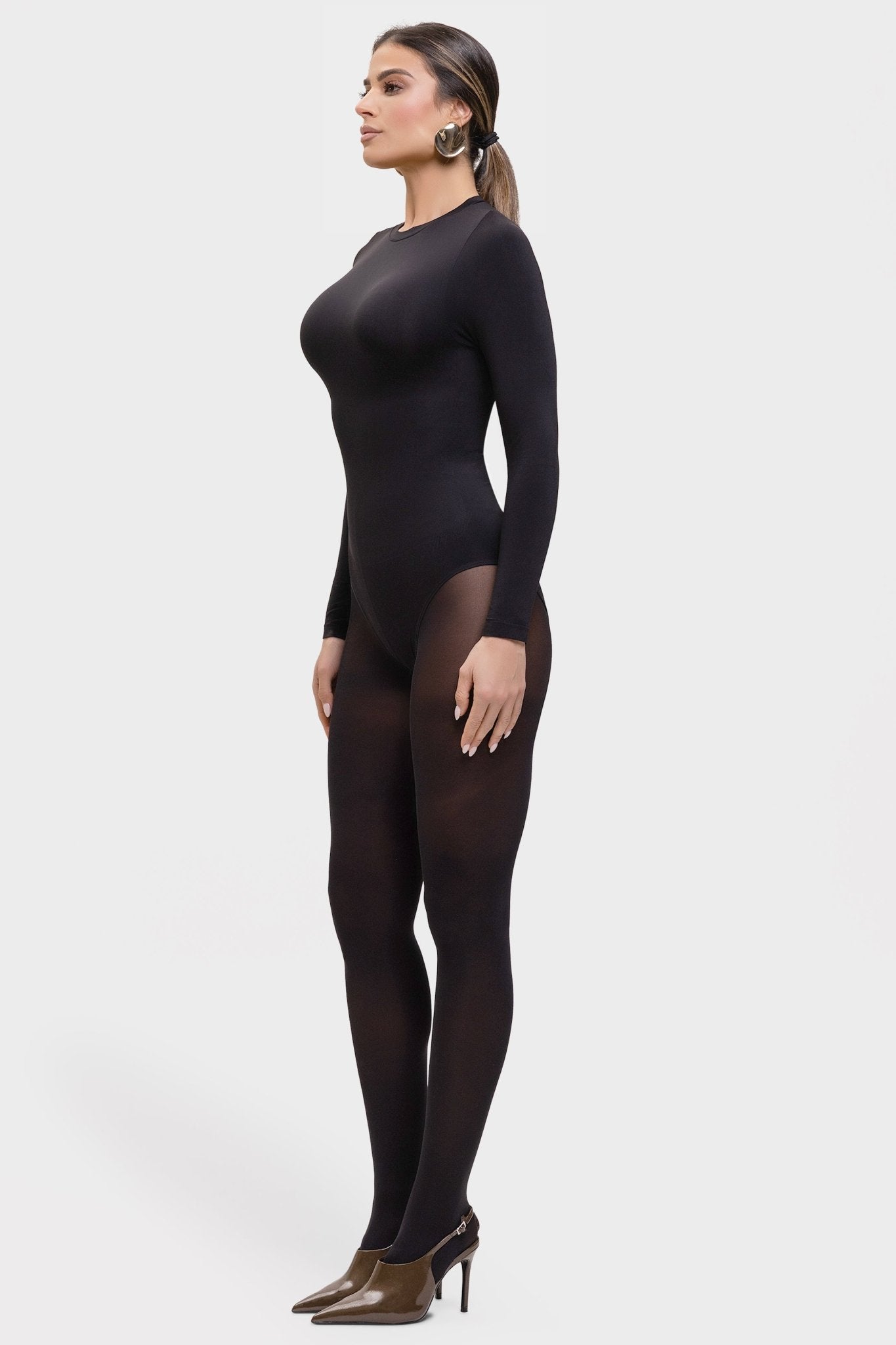 Milena – Ultra - Soft Sculpted Silhouette Naadloze Long - Sleeve Bodysuit - Bella Fit™