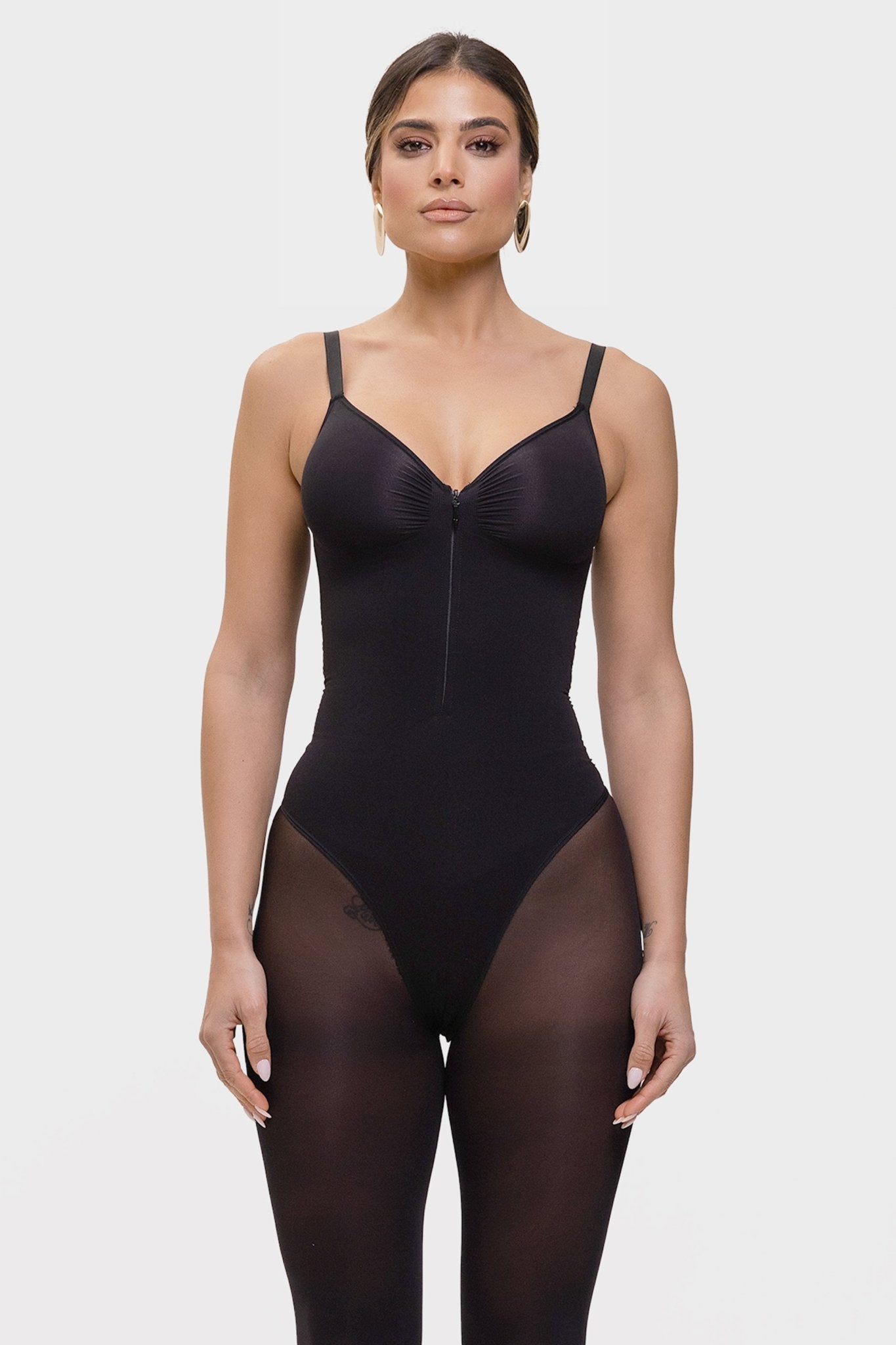 Stefanie Zipper - Naadloos Plunge Bodysuit – Borstondersteuning en Interne Clips - Bella Fit™