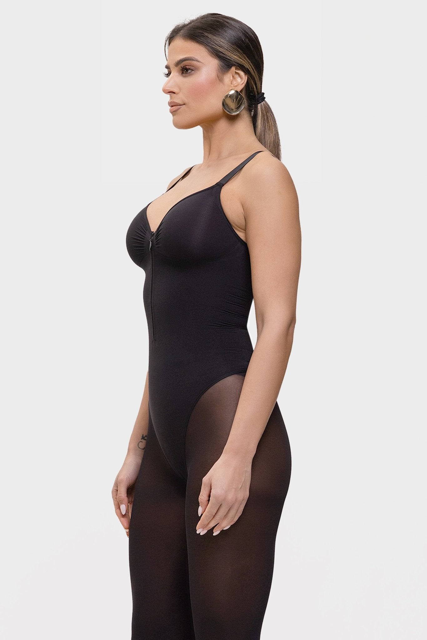 Stefanie Zipper - Naadloos Plunge Bodysuit – Borstondersteuning en Interne Clips - Bella Fit™