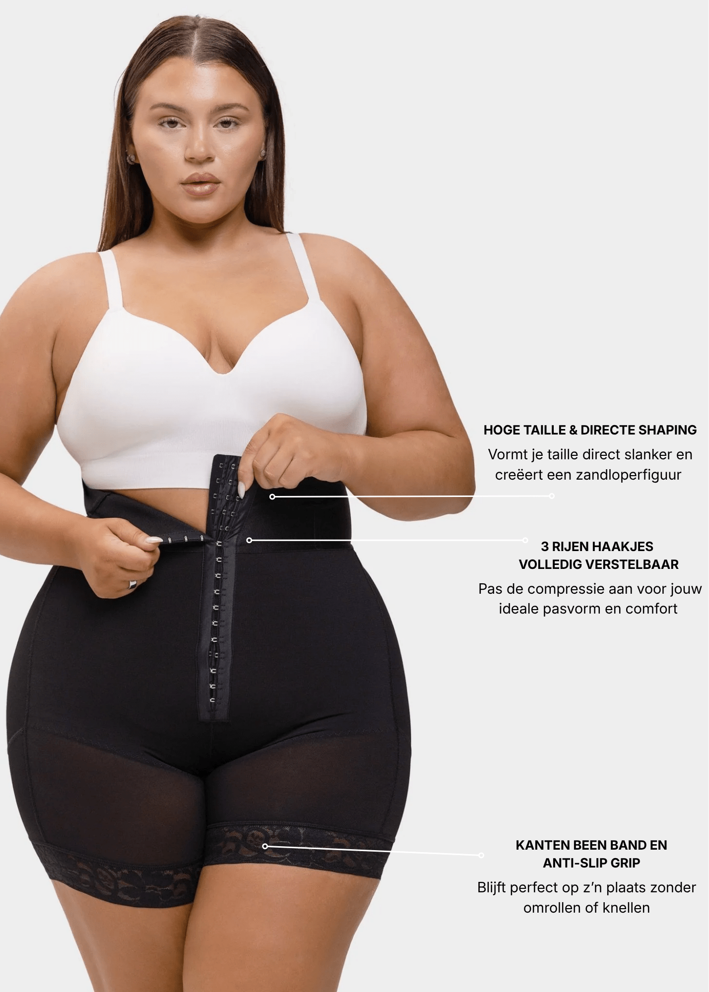 Valentina 2.0 - Hoog Getailleerd Body Shaper 3 Rijen Haakjes En Baleinen - Bella Fit™